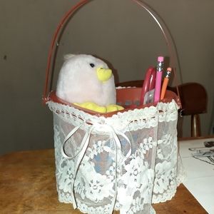 Cute heart shaped craft basket for kids